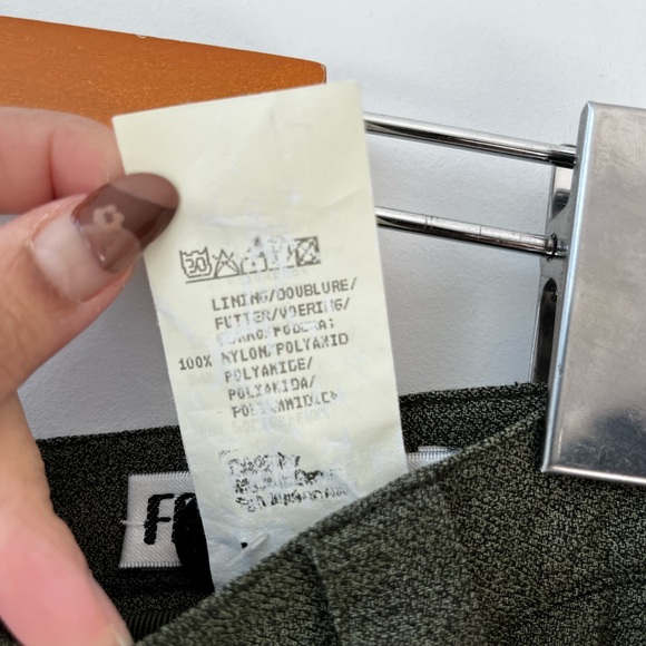 Vintage Frank Eden Olive Green Front Split Maxi Skirt - Picture 12 of 12